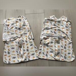 (2) Pack HALO Cotton Sleepsack Swaddle, Adjustable TOG 1.5 Newborn 0-3 Months